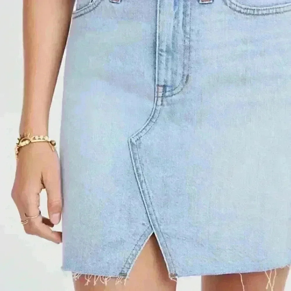 Madewell Rigid Denim A-line Cutout Mini Skirt 23 - Picture 2 of 11